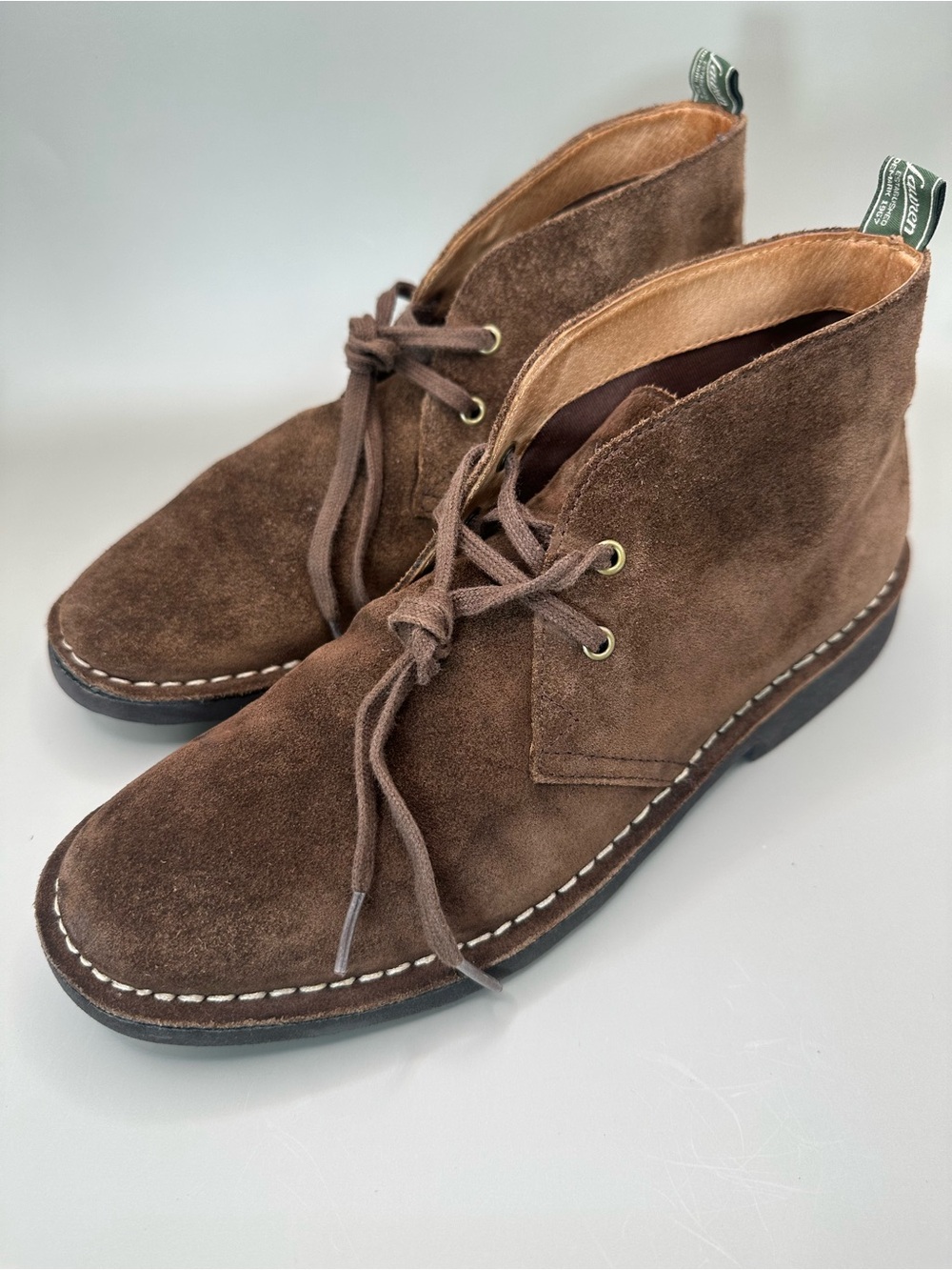 Ralph Lauren  Talan Suede Chukka Boots 8 D Desert Tan.